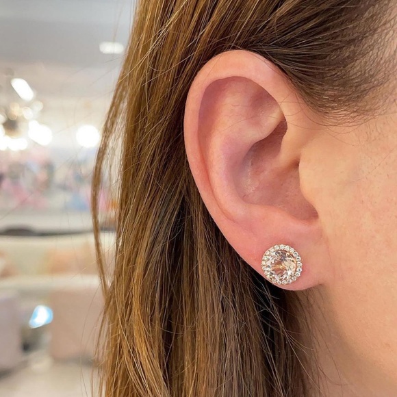 Dana Rebecca Designs Anna Beth Gemstone and Diamond Stud Earrings in Yellow Gold - Picture 9 of 11